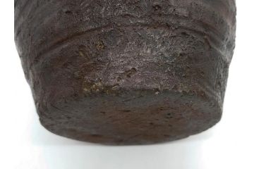 室町時代　古備前焼　波状文　高さ 約23cm　素朴な味わいがある壺(花生、花瓶、花器、花入れ、壷)(R-078695)