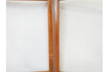 昭和初期　古民具　竹製　竹の素材を生かしたデザインの小さな衣桁(手拭い、ハンガーラック、着物掛け、衣装掛け、タオル掛け)(R-078702)