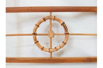 昭和初期　古民具　竹製　竹の素材を生かしたデザインの小さな衣桁(手拭い、ハンガーラック、着物掛け、衣装掛け、タオル掛け)(R-078702)