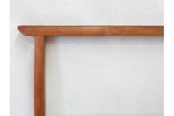 昭和初期　古民具　竹製　竹の素材を生かしたデザインの小さな衣桁(手拭い、ハンガーラック、着物掛け、衣装掛け、タオル掛け)(R-078702)