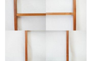 昭和初期　古民具　竹製　竹の素材を生かしたデザインの小さな衣桁(手拭い、ハンガーラック、着物掛け、衣装掛け、タオル掛け)(R-078702)