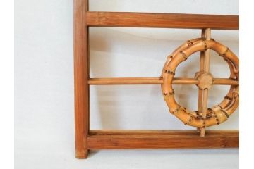 昭和初期　古民具　竹製　竹の素材を生かしたデザインの小さな衣桁(手拭い、ハンガーラック、着物掛け、衣装掛け、タオル掛け)(R-078702)