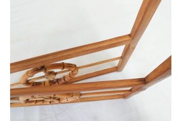 昭和初期　古民具　竹製　竹の素材を生かしたデザインの小さな衣桁(手拭い、ハンガーラック、着物掛け、衣装掛け、タオル掛け)(R-078702)