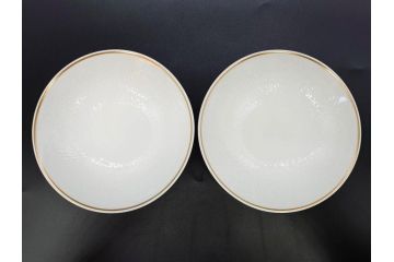 ドイツ　Rosenthal(ローゼンタール)　Studio-linie(スタジオライン)　シンプルながら飾り模様のデザイン性が光るベース2点&プレート7客セット(CLASSIC ROSE、クラシック・ローズ、ゴールドライン、花瓶、花器、花入、花生、磁器、中皿、大皿、洋食器、金彩)(R-078703)