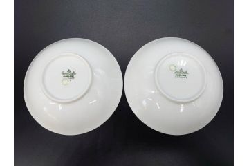 ドイツ　Rosenthal(ローゼンタール)　Studio-linie(スタジオライン)　シンプルながら飾り模様のデザイン性が光るベース2点&プレート7客セット(CLASSIC ROSE、クラシック・ローズ、ゴールドライン、花瓶、花器、花入、花生、磁器、中皿、大皿、洋食器、金彩)(R-078703)