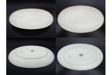 ドイツ　Rosenthal(ローゼンタール)　Studio-linie(スタジオライン)　シンプルながら飾り模様のデザイン性が光るベース2点&プレート7客セット(CLASSIC ROSE、クラシック・ローズ、ゴールドライン、花瓶、花器、花入、花生、磁器、中皿、大皿、洋食器、金彩)(R-078703)