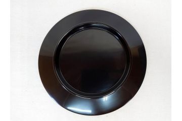 輪島塗　大向高洲堂　木製　絵変り金蒔絵　艶やかな漆に金蒔絵が映える銘々皿5客&茶托5客セット(茶道具、黒漆、漆器、菓子器、小皿、和食器、和皿、草花、共箱付き、栞付き)(R-078704)