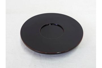 輪島塗　大向高洲堂　木製　絵変り金蒔絵　艶やかな漆に金蒔絵が映える銘々皿5客&茶托5客セット(茶道具、黒漆、漆器、菓子器、小皿、和食器、和皿、草花、共箱付き、栞付き)(R-078704)