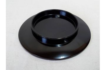 輪島塗　大向高洲堂　木製　絵変り金蒔絵　艶やかな漆に金蒔絵が映える銘々皿5客&茶托5客セット(茶道具、黒漆、漆器、菓子器、小皿、和食器、和皿、草花、共箱付き、栞付き)(R-078704)