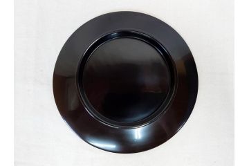 輪島塗　大向高洲堂　木製　絵変り金蒔絵　艶やかな漆に金蒔絵が映える銘々皿5客&茶托5客セット(茶道具、黒漆、漆器、菓子器、小皿、和食器、和皿、草花、共箱付き、栞付き)(R-078704)