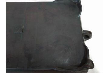時代物　廣忠斎鋳　古銅　細かい装飾が魅力的な水盤(獣耳、双耳、ダブルハンド、花器、花入、花生、盆栽鉢、雷文、水鉢、水盆)(R-078705)