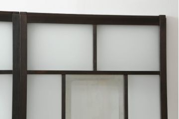 アンティーク建具　大正ロマン　ノスタルジックな空間を演出するガラス窓4枚セット(引き戸、ガラス戸)(R-078715)