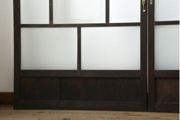 アンティーク建具　大正ロマン　ノスタルジックな空間を演出するガラス窓4枚セット(引き戸、ガラス戸)(R-078715)