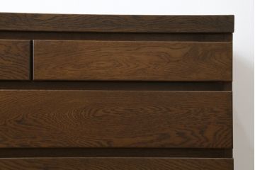 和製ビンテージ　旭川家具　近藤工芸　Solid Furniture OAK (ソリッドファニチャー オーク)　シックな佇まいが魅力的なチェスト(サイドチェスト、引き出し、ヴィンテージ)(R-078719)