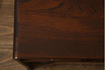 中古　美品　国産工芸家具　栓材　内部桐材　ひょうたんの透かし彫りが目を惹く文机(座机、ローテーブル、センターテーブル、作業台、ワークデスク、在宅用、在宅ワーク用)(R-078720)