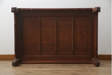 中古　指物工芸家具　漆塗り　花梨(カリン)材　唐木　趣のある佇まいが魅力的な座卓(ローテーブル、センターテーブル)(R-078732)