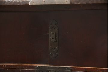 和製アンティーク　総欅(ケヤキ)材　凝った造りが魅力的な船箪笥(帳箱型、帳場箪笥、舟箪笥、時代箪笥、アンティーク箪笥、戸棚、収納棚、収納タンス)(R-078734)