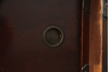 和製アンティーク　総欅(ケヤキ)材　凝った造りが魅力的な船箪笥(帳箱型、帳場箪笥、舟箪笥、時代箪笥、アンティーク箪笥、戸棚、収納棚、収納タンス)(R-078734)