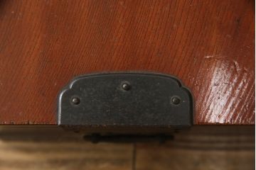 和製アンティーク　総欅(ケヤキ)材　凝った造りが魅力的な船箪笥(帳箱型、帳場箪笥、舟箪笥、時代箪笥、アンティーク箪笥、戸棚、収納棚、収納タンス)(R-078734)