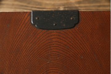 和製アンティーク　総欅(ケヤキ)材　凝った造りが魅力的な船箪笥(帳箱型、帳場箪笥、舟箪笥、時代箪笥、アンティーク箪笥、戸棚、収納棚、収納タンス)(R-078734)