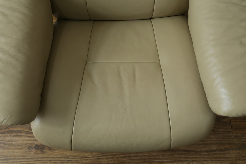 中古　EKORNES(エコーネス)　本革(レザー)　Mayfair(メイフェア)　ストレスレスチェア(S)とオットマンのセット　(R-078736)