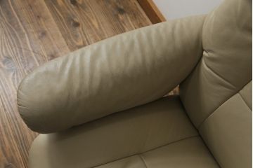 中古　EKORNES(エコーネス)　本革(レザー)　メイフェア(Mayfair)　ストレスレスチェア(S)オットマン付き(リクライニングチェア、アームチェア、椅子、フットスツール、北欧)(R-078736)