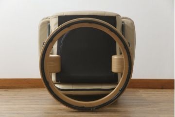 中古　EKORNES(エコーネス)　本革(レザー)　メイフェア(Mayfair)　ストレスレスチェア(S)オットマン付き(リクライニングチェア、アームチェア、椅子、フットスツール、北欧)(R-078736)