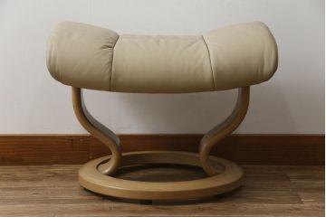 中古　EKORNES(エコーネス)　本革(レザー)　メイフェア(Mayfair)　ストレスレスチェア(S)オットマン付き(リクライニングチェア、アームチェア、椅子、フットスツール、北欧)(R-078736)