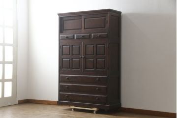 中古　北海道民芸家具　和洋どちらのお部屋にも馴染みやすい重ねタンス(衣装箪笥、収納箪笥、着物箪笥、和タンス、引き出し)(R-078739)