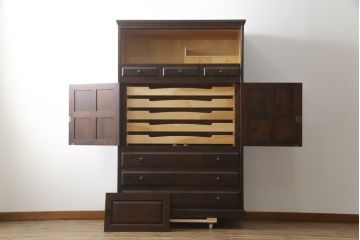 中古　北海道民芸家具　和洋どちらのお部屋にも馴染みやすい重ねタンス(衣装箪笥、収納箪笥、着物箪笥、和タンス、引き出し)(R-078739)