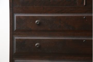 中古　北海道民芸家具　天板リメイク　和洋どちらのお部屋にも馴染みやすいサイドチェスト(テレビ台、テレビボード、ローボード、引き出し、収納箪笥、衣装箪笥)(R-078742)