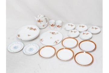 オールドノリタケ　NORITAKE　日本陶器會社　花柄　食卓が明るく華やかになるオールドノリタケまとめて17点セット(コップ2客、ティーポット、プレート8枚、ボウル6点、皿、カップ、金彩、ヤジロベー印、LOUISE、オレンジ、フラワー、草花、洋食器)(R-078753)