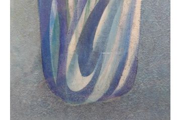 真作　小栗潮　「カーネション」　日本画　10号　絵画(カーネーション、共シール、額装、花、落款印、肉筆)(R-078754)
