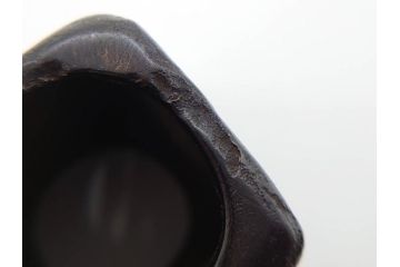 御釜師　山口浄雄　鋳銅　重厚感の中に和の趣を感じる四方蓋置(茶道具、茶器、煎茶道具、共箱付き)(R-078755)