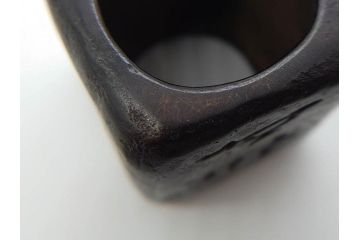 御釜師　山口浄雄　鋳銅　重厚感の中に和の趣を感じる四方蓋置(茶道具、茶器、煎茶道具、共箱付き)(R-078755)