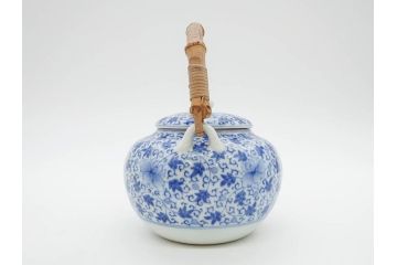 十二代　酒井田柿右衛門　有田焼　染錦　二方龍唐草画　緻密に描かれた模様が見事な土瓶(急須、水差、茶器、茶道具、煎茶道具、和食器、色絵、共箱付き)(R-078759)