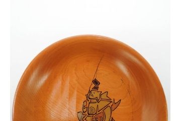 図変わり　約14cm　4.5寸　七福神の優し気な表情に心が和む木皿7枚セット(縁起物、恵比寿天(夷)、大黒天、毘沙門天、弁財天、福禄寿、寿老人、布袋、菓子皿、小皿、4寸5分、共箱付き)(R-078760)