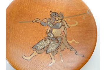 図変わり　約14cm　4.5寸　七福神の優し気な表情に心が和む木皿7枚セット(縁起物、恵比寿天(夷)、大黒天、毘沙門天、弁財天、福禄寿、寿老人、布袋、菓子皿、小皿、4寸5分、共箱付き)(R-078760)