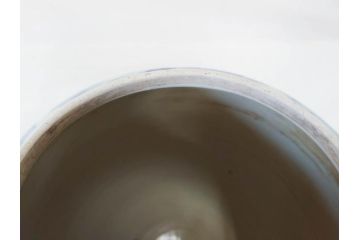 江戸期　古伊万里　染付　蓋付き　緻密に描かれたデザインが見事な水指(水差、雲屯、水器、竹、窓絵、茶器、茶道具、陶器、共箱付き)(R-078764)