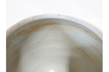 江戸期　古伊万里　染付　蓋付き　緻密に描かれたデザインが見事な水指(水差、雲屯、水器、竹、窓絵、茶器、茶道具、陶器、共箱付き)(R-078764)