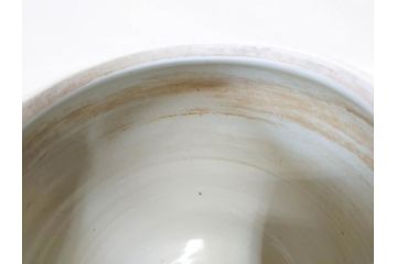 江戸期　古伊万里　染付　蓋付き　緻密に描かれたデザインが見事な水指(水差、雲屯、水器、竹、窓絵、茶器、茶道具、陶器、共箱付き)(R-078764)