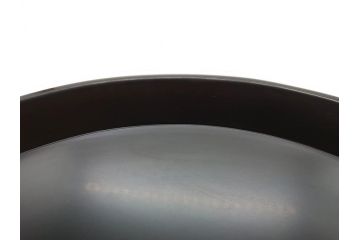 塗師小澤造　艶やかな黒漆塗りが美しい桑名盆(かぶら盆)5枚セット(漆器、木製、丸盆、トレー、トレイ、お盆、袋付き、共箱付き)(R-078765)