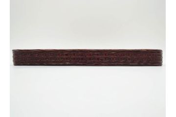 藍胎漆器　木製　竹細工　細やかな網代模様が高級感を感じさせる四方盆5枚セット(らんたい漆器、お盆、四角、角盆、お膳、銘々盆、竹編、竹籠、竹細工、袋付き)(R-078768)　