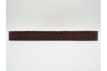 藍胎漆器　木製　竹細工　細やかな網代模様が高級感を感じさせる四方盆5枚セット(らんたい漆器、お盆、四角、角盆、お膳、銘々盆、竹編、竹籠、竹細工、袋付き)(R-078768)　