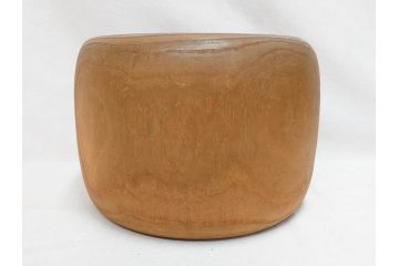 指物師 駒沢利斎　素材を生かした素朴な温かみを感じる桐火桶(丸火鉢、木製火鉢、手あぶり、共箱付き)(R-078770)