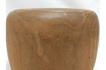 指物師 駒沢利斎　素材を生かした素朴な温かみを感じる桐火桶(丸火鉢、木製火鉢、手あぶり、共箱付き)(R-078770)