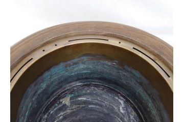 指物師 駒沢利斎　素材を生かした素朴な温かみを感じる桐火桶(丸火鉢、木製火鉢、手あぶり、共箱付き)(R-078770)
