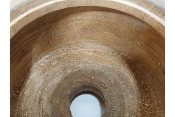 指物師 駒沢利斎　素材を生かした素朴な温かみを感じる桐火桶(丸火鉢、木製火鉢、手あぶり、共箱付き)(R-078770)