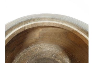 指物師 駒沢利斎　素材を生かした素朴な温かみを感じる桐火桶(丸火鉢、木製火鉢、手あぶり、共箱付き)(R-078770)