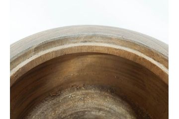 指物師 駒沢利斎　素材を生かした素朴な温かみを感じる桐火桶(丸火鉢、木製火鉢、手あぶり、共箱付き)(R-078770)